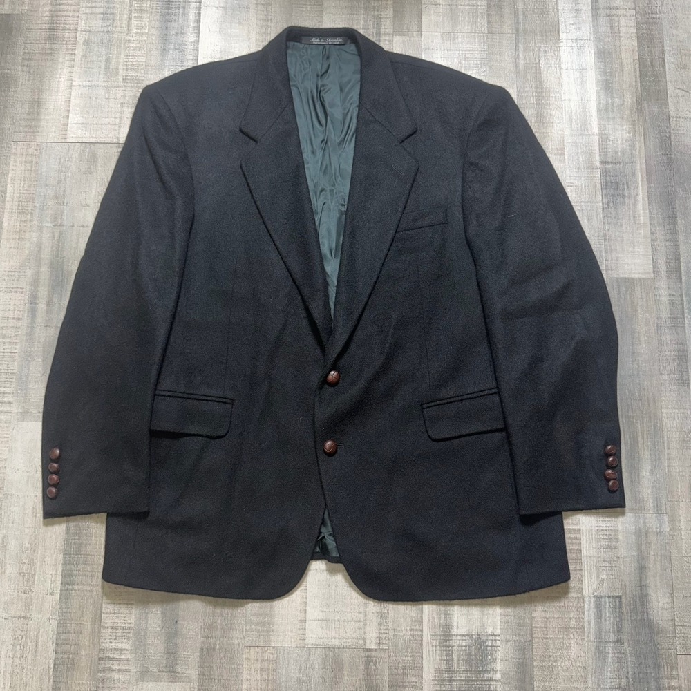 VTG Tailors Row by Deansgate Black  Camel Hair Blazer Jacket 43r Casentino Rare